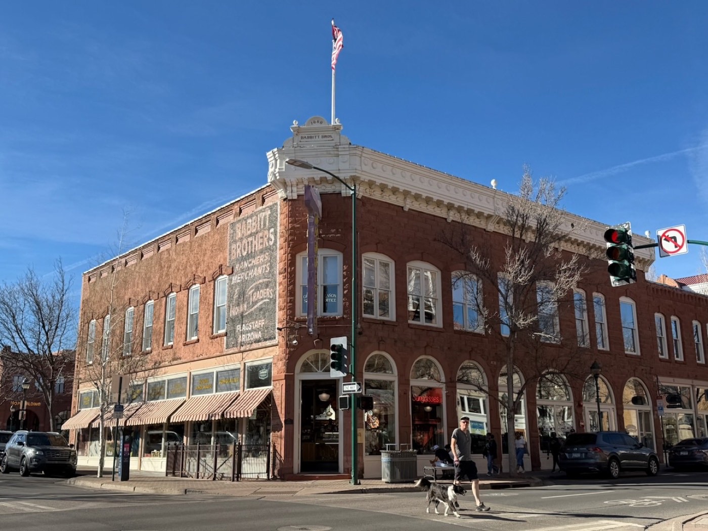 The painted Babbitt Brothers ghost sign on the brick building face